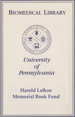 Harold Lefkoe Memorial Book Fund Bookplate