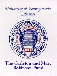 Carleton and Mary Robinson Fund bookplate.